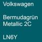 Preview: Volkswagen, Bermudagrün Metallic 2C, LN6Y.